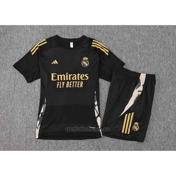 Chandal del Real Madrid Manga Corta 2024-2025 Negro - Pantalon Corto